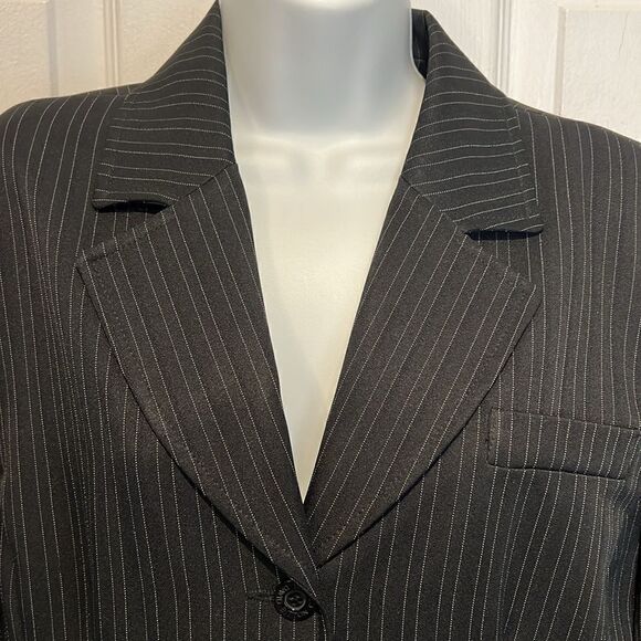 Buffalo David Bitton Women’s Black Pinstripe Suit|| Blazer Sz M/L, Pants Sz 30 - Picture 3 of 16
